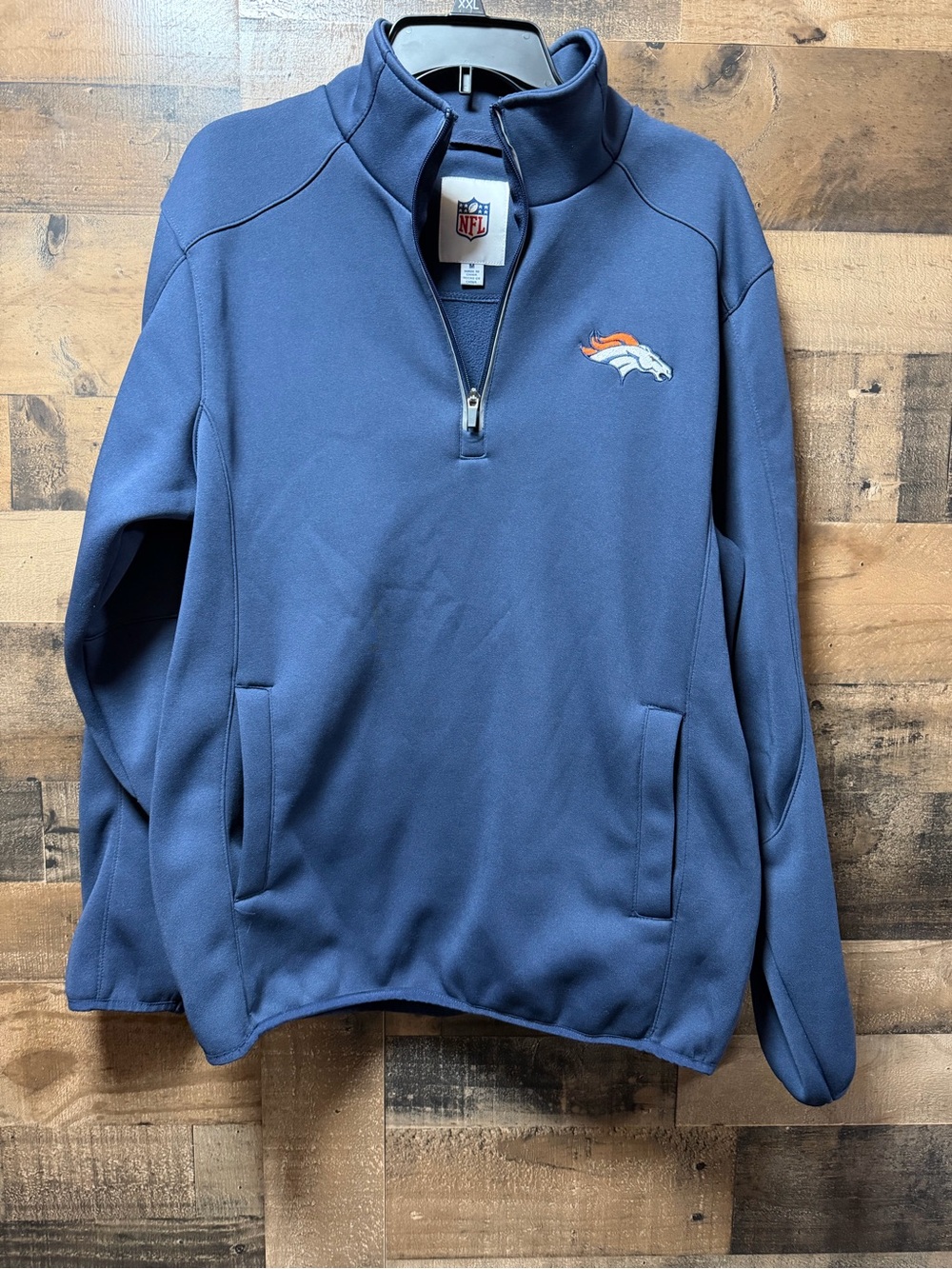 Denver Broncos NFL G-III Men’s Medium Blue 1/4 Zip Pullover Fleece Jacket